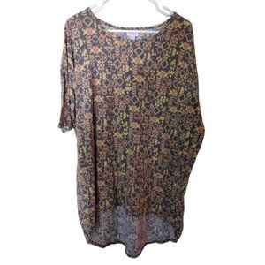 LulaRoe Large Irma Grey with Multi-colored Geometric Accents New With Tags